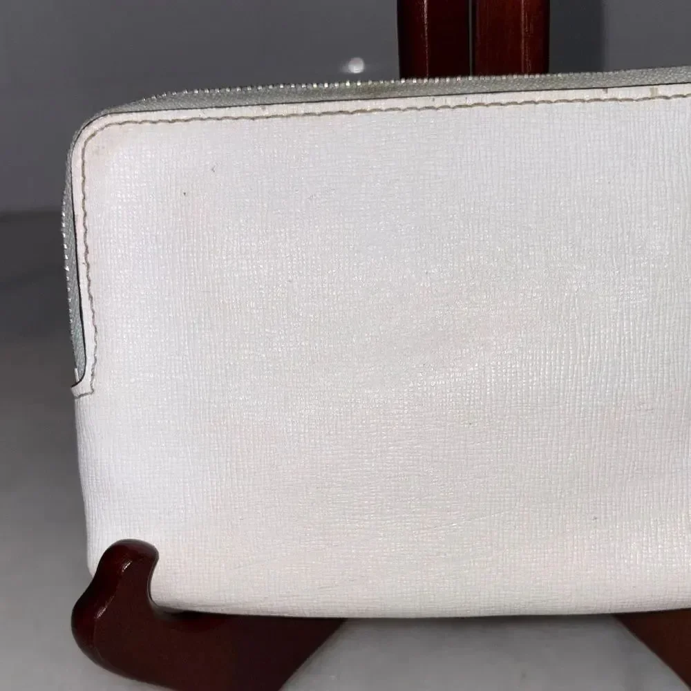 Coach Wristlet Bag Purse Cross Grain & Patent Leather Double Zipper Pouch Wallet
